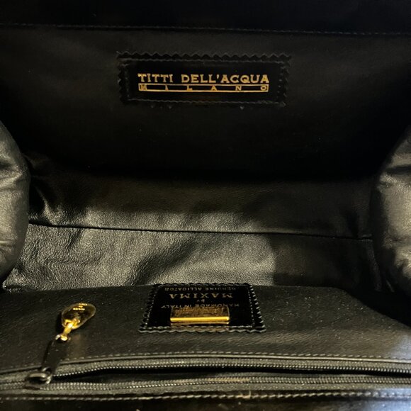 Vintage Titti Dell'Acqua for Maxima Black Leather Genuine Alligator Bag - Picture 6 of 8